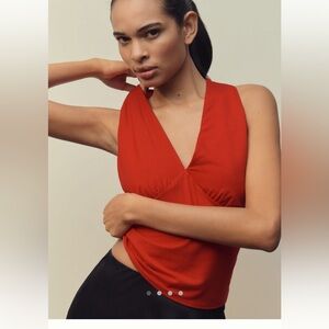 Reformation Elegant Red Sleeveless Top